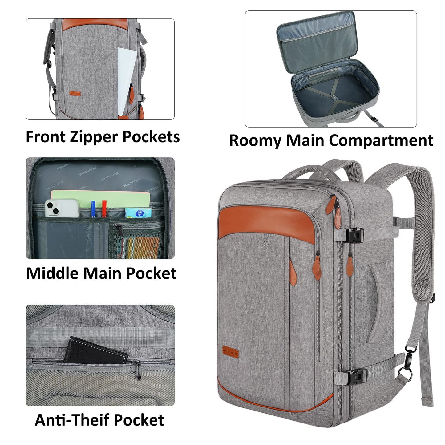 Eshow Travel Backpack for Men Women with Large Capacity