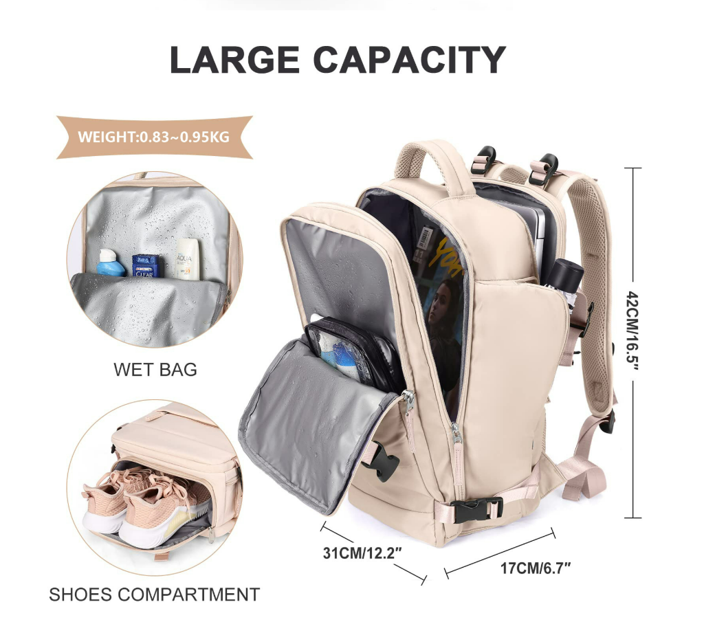 Eshow Multifunctional Travel Backpack for Men Women with 20-35L